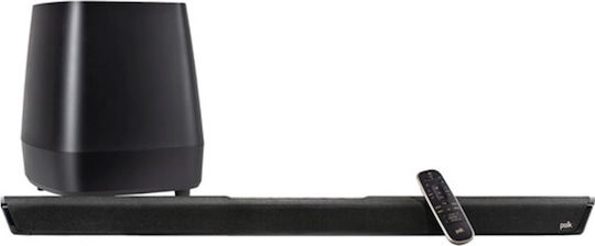 Polk Audio MagniFi 2 Soundbar 2.1 Bluetooth και HDMI 200W με Ασύρματο Subwoofer και Τηλεχειριστήριο Μαύρο