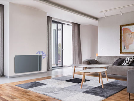 Radialight Kyoto Konvektorheizung Wand 750W mit elektronischem Thermostat und WiFi 68.5x10cm Anthrazit