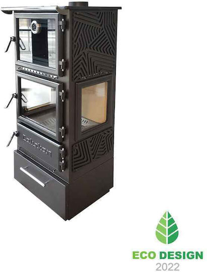 Caliskan 306-3D Μαντεμένια Ξυλόσομπα με Φούρνο 12kW Inox