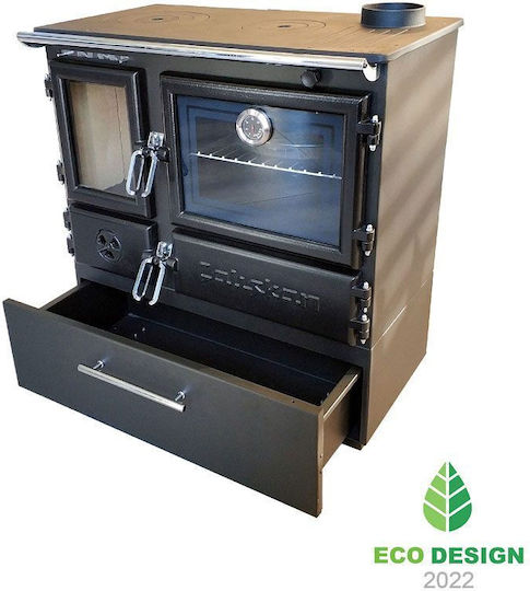 Caliskan 214 Oțel Soba pe lemne cu Cuptor 6.4kW Gri