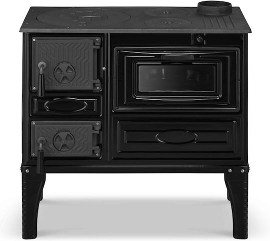 Simge 304 Cast Iron Wood Stove with Oven 9.5kW Black