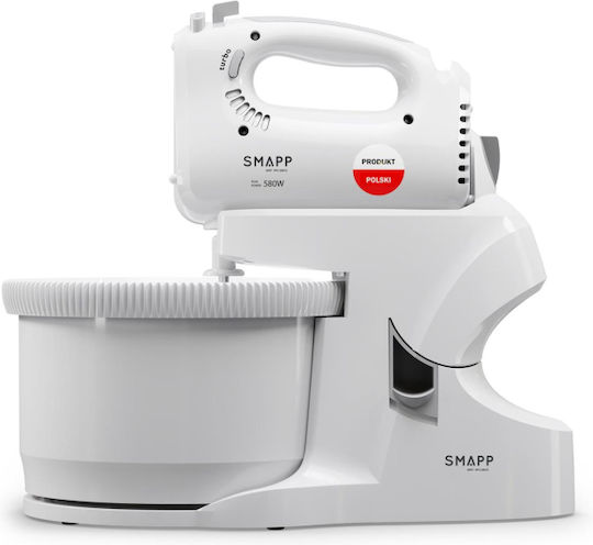 Smapp Μίξερ με Πλαστικό Κάδο 3.3lt Λευκό 580W