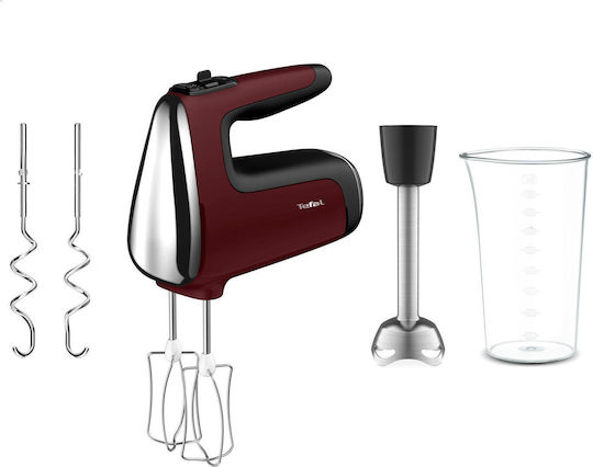 Tefal Powermix Silence Μίξερ Χειρός 600W Κόκκινο