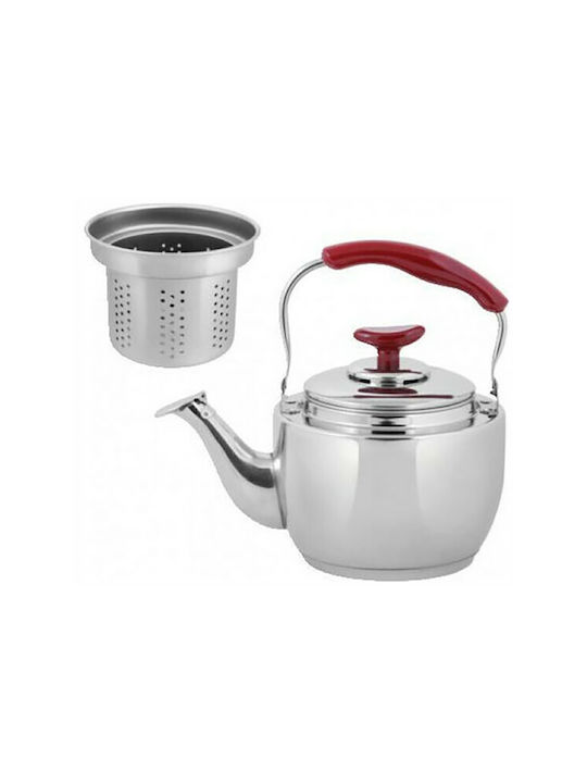 Viomar Inox Teapot with Filter Stainless Steel in Silver Color 2000ml