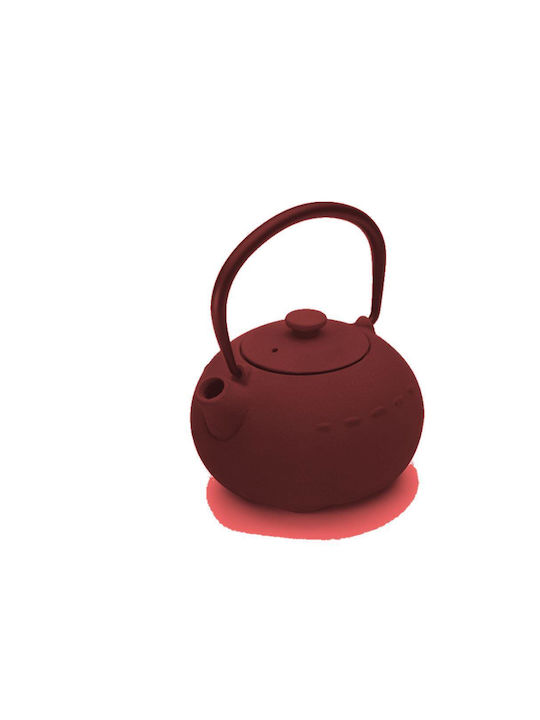 Dinox Round Teapot with Filter Cast Iron Red 400ml