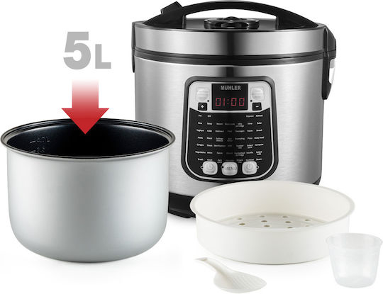 Muhler Πολυμάγειρας 930W με Χωρητικότητα 5lt Καφέ