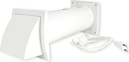 Europlast Επιτοίχιος Εξαεριστήρας Μπάνιου 150mm Λευκός
