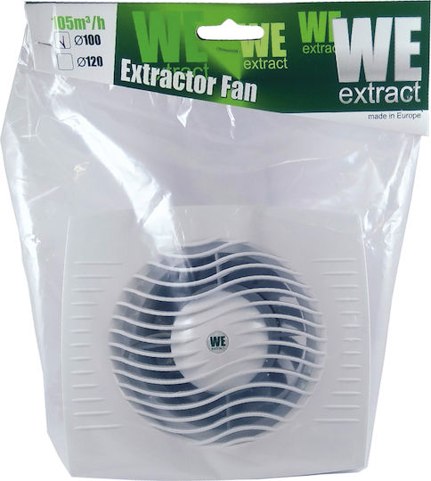 Mmotors We extract 8413 Επιτοίχιος Εξαεριστήρας Μπάνιου 120mm Λευκός