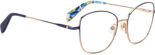 Kate Spade Femei Metalic Rame Ochelari Fluture Albastru SERENITY/G PJP