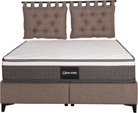 Liberta Back Cushion For Bed Headboard Hang Fabric Gray Brown 70x70cm