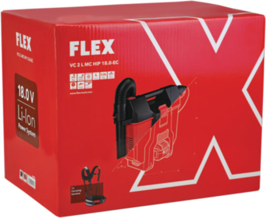 Flex VC 2 L MC Hip 18.0-EC Rechargeable Vacuum Wet / Dry Without Charger and Battery with Plastic Bin 1.5lt
