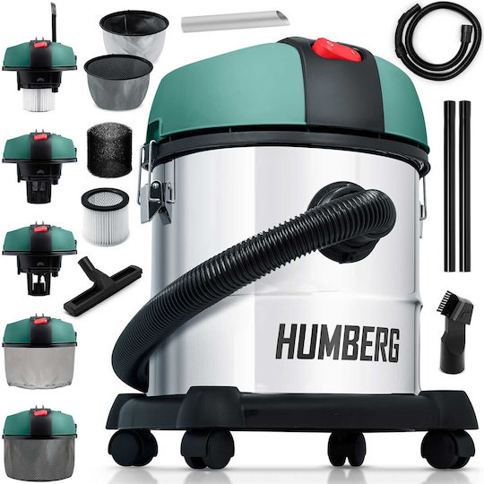 Humberg Vacuum Wet / Dry 1200W with Stainless Bin 20lt