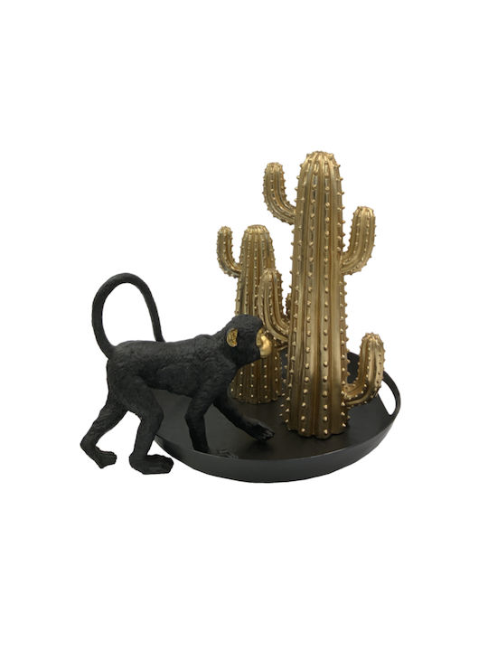 InTheBox Dahlia Metal Rotund Tavă de Servire cu Mânere în Culoare Negru 40x40x5.5cm 014962 1buc
