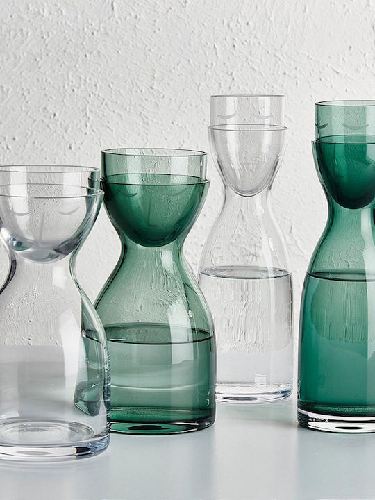 Espiel Mr & Mrs Nude Glass Wine Decanter 23.5cm with Stopper & Glasses Green 700ml
