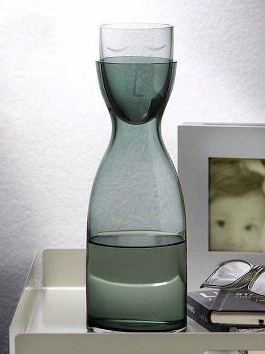 Espiel Mr & Mrs Nude Glass Wine Decanter 23.5cm with Stopper & Glasses Green 700ml