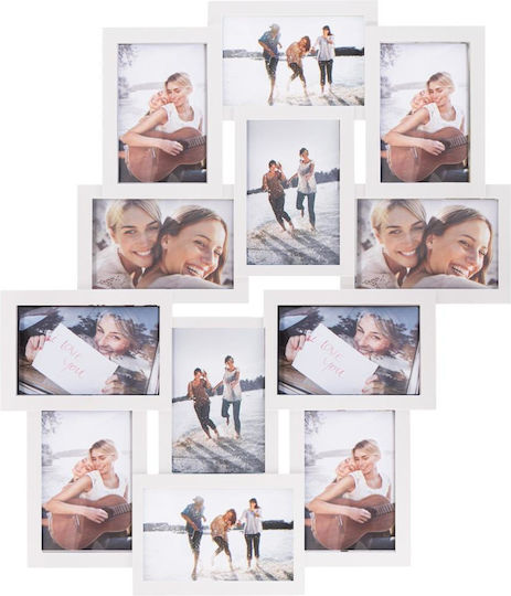Multi Wandmontage 12 Bilder Kunststoff mit Weißem Rahmen
