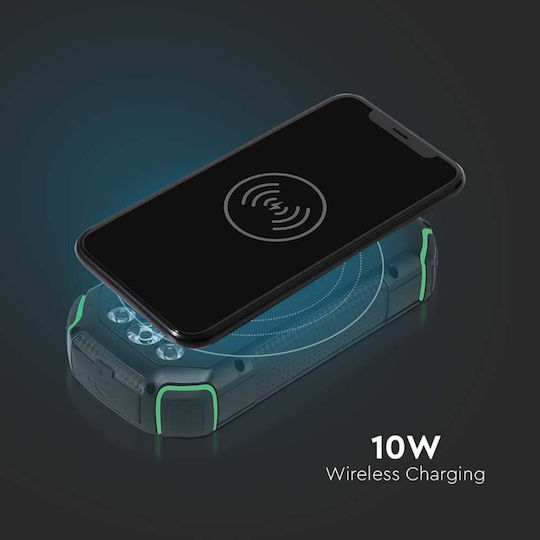 V-TAC Solar Power Bank 30000mAh 10W with USB-A Port and USB-C Port Black