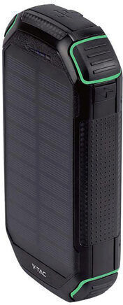 V-TAC Solar Power Bank 30000mAh 10W with USB-A Port and USB-C Port Black