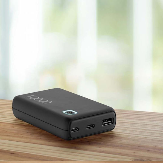 Cellular Line Essence Power Bank 10000mAh 12W mit USB-A Anschluss Schwarz