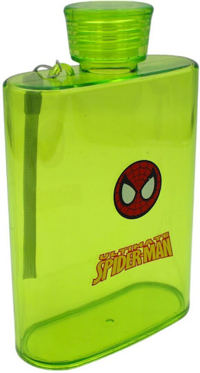 Kids Water Bottle Spiderman Plastic with Screw Cap Non Spill Red 430ml