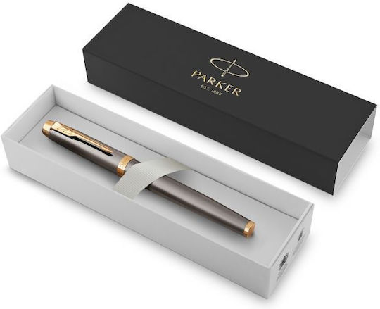 Parker Im Core Writing Pen Medium Gray made of Brass with Blue Ink