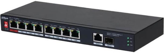 Dahua PFS3110-8ET1GT1GF-96 Unmanaged L2 PoE+ Switch with 8 Gigabit (1Gbps) Ethernet Ports
