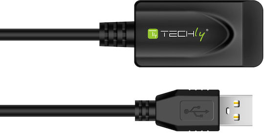 Techly USB 2.0 Кабел USB-A мъжки - USB-B мъжки Черен 20м IUSB-REP220TY3