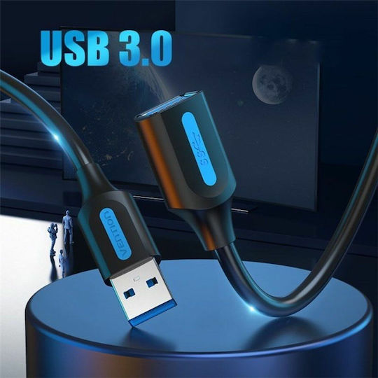 Vention USB 3.0 Cable USB-A Male - USB-A Female Black 3m CBHBI