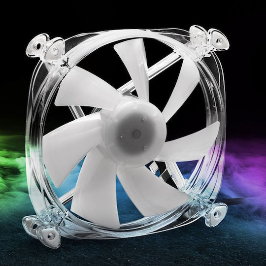 Sharkoon SHARK Disc Case Fan 120mm (1000rpm) με RGB Φωτισμό και Σύνδεση 3-Pin Λευκό