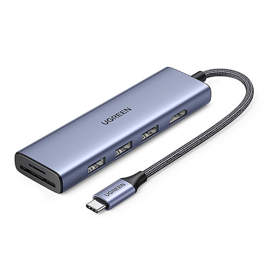 Ugreen Cm511 USB-C Docking Station με HDMI 4K PD Ethernet Γκρι