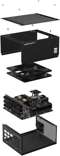 LC-Power LC1000P V3.0 1000W Negru Sursă de Alimentare Calculator Complet modular 80 Plus Platinum