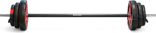 MegaFitness Straight Bar Φ25mm Set with Strength Training Weight 140cm Length with Pegs