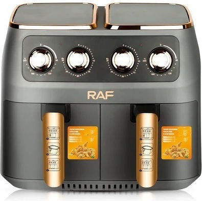 Raf Air Fryer με Διπλό Αποσπώμενο Κάδο 7lt Γκρι R.5236