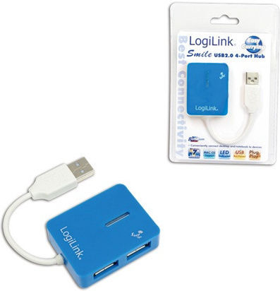 LogiLink USB 2.0 4 Port Hub with USB-A Connection Blue