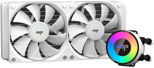 Darkflash AP240 Water Cooling System AIO CPU with 2 120mm Fans and ARGB Lighting White