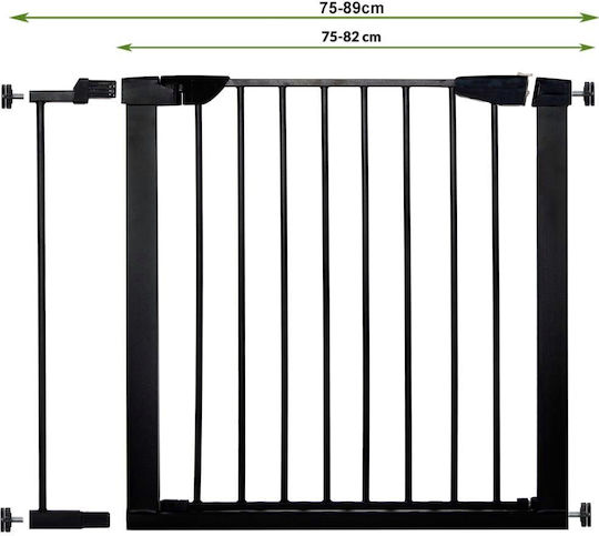 Ușă de siguranță din Metal în Culoare Negru 75εκ. 1buc