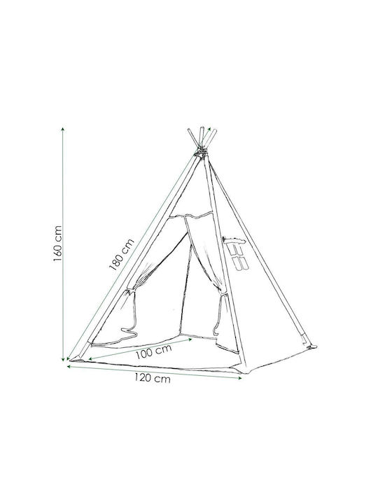 Kids Indian Teepee Play Tent White