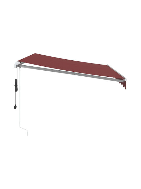 vidaXL Cort Terasă cu LED & Senzor de vânt Burgundy x2.5m
