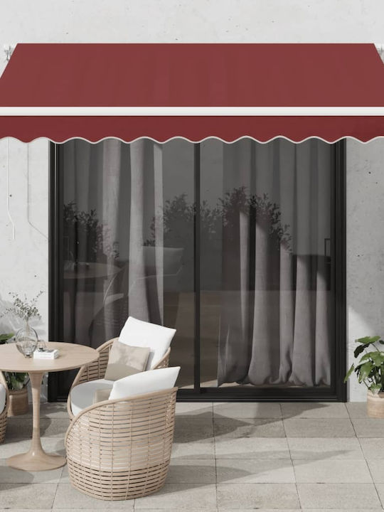 vidaXL Cort Terasă cu LED & Senzor de vânt Burgundy x2.5m