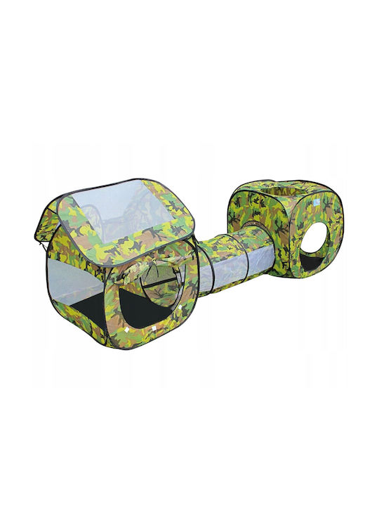 3 In 1 Playhouse Kids Multifunctional House Tunnel Tent 230x70x85cm Camouflage Color