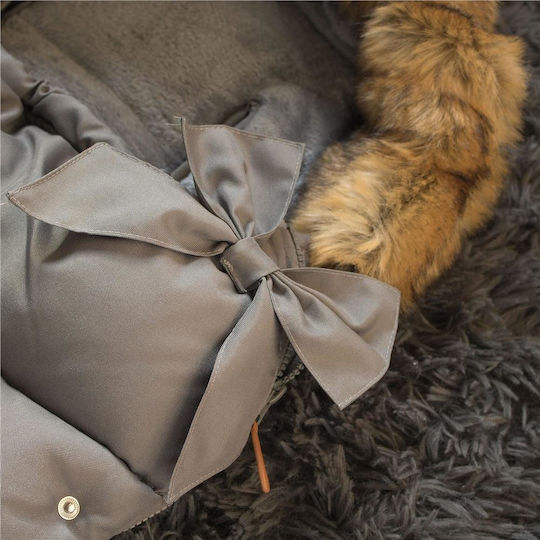 Universal Sac de picioare pentru cărucior Impermeabil Gri cu căptușeală Fleece 90x45εκ.
