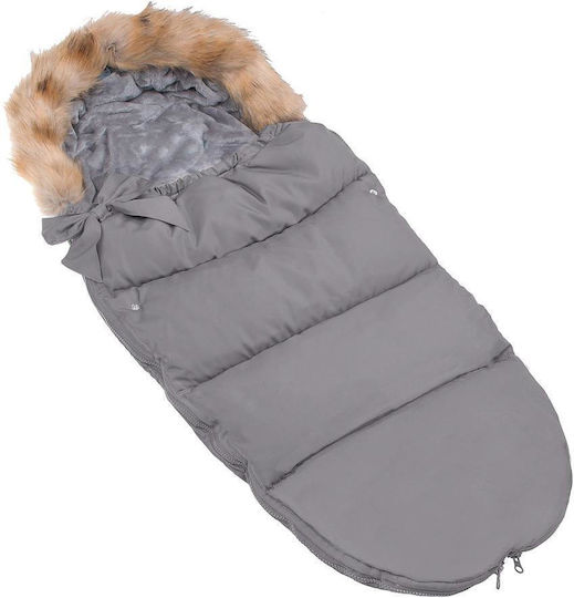 Universal Sac de picioare pentru cărucior Impermeabil Gri cu căptușeală Fleece 90x45εκ.