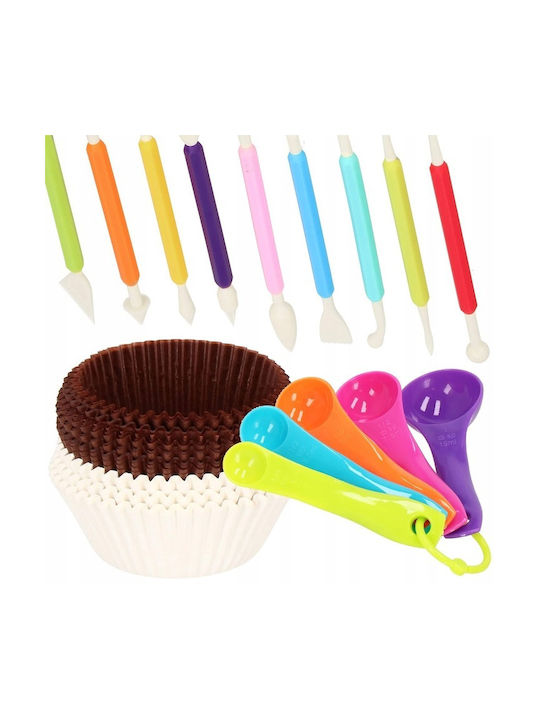 Pastry Set Rotating Platter 4 Baking Trays 345 Pieces Templates Decorating Cakes