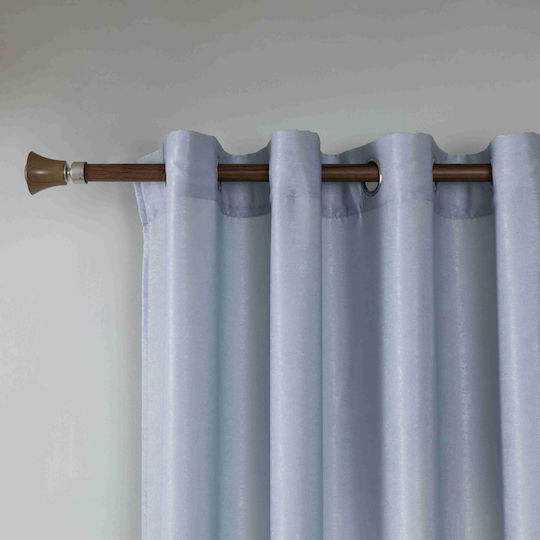 My Home Luxury Grommet Light Blue Curtains 280x270cm