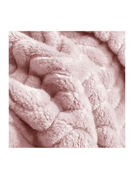 My Home Luxury Κουβέρτα Fleece Υπέρδιπλη 220x240εκ. Ροζ BL220-10
