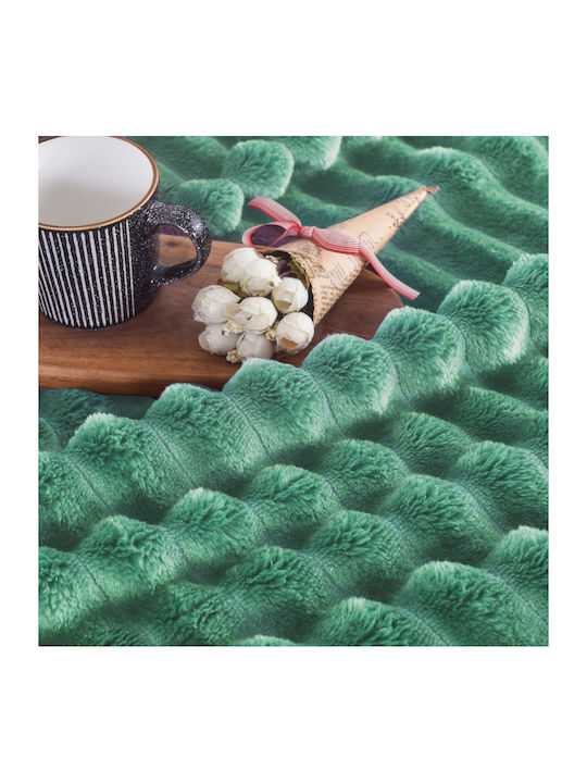 My Home Luxury Κουβέρτα Fleece Μονή 160x220εκ. Πράσινο MRS-03