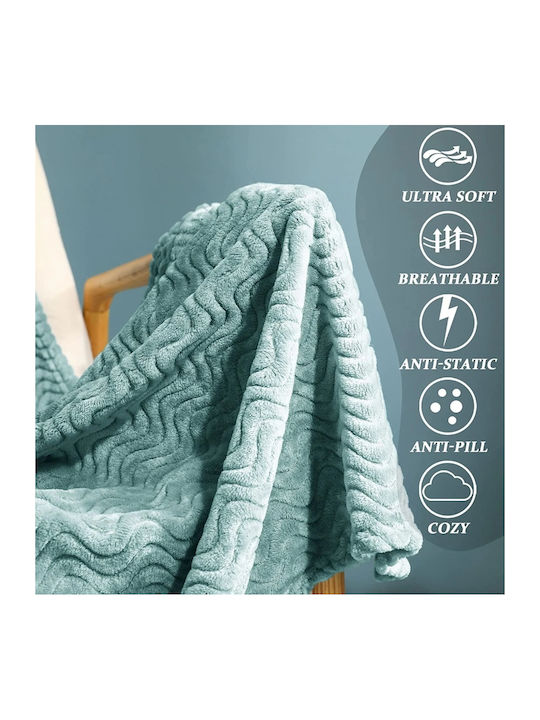 My Home Luxury Κουβέρτα Fleece Υπέρδιπλη 220x240εκ. Μέντα