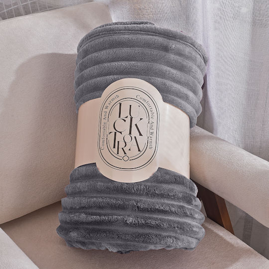 My Home Luxury Pătură Fleece Simplă 160x220 cm Gri Închis