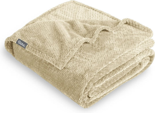 My Home Luxury Κουβέρτα Fleece Μονή 160x220εκ. Εκρού