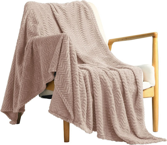 My Home Luxury Pătură Polar Fleece Superdublă 220x240 cm Bej